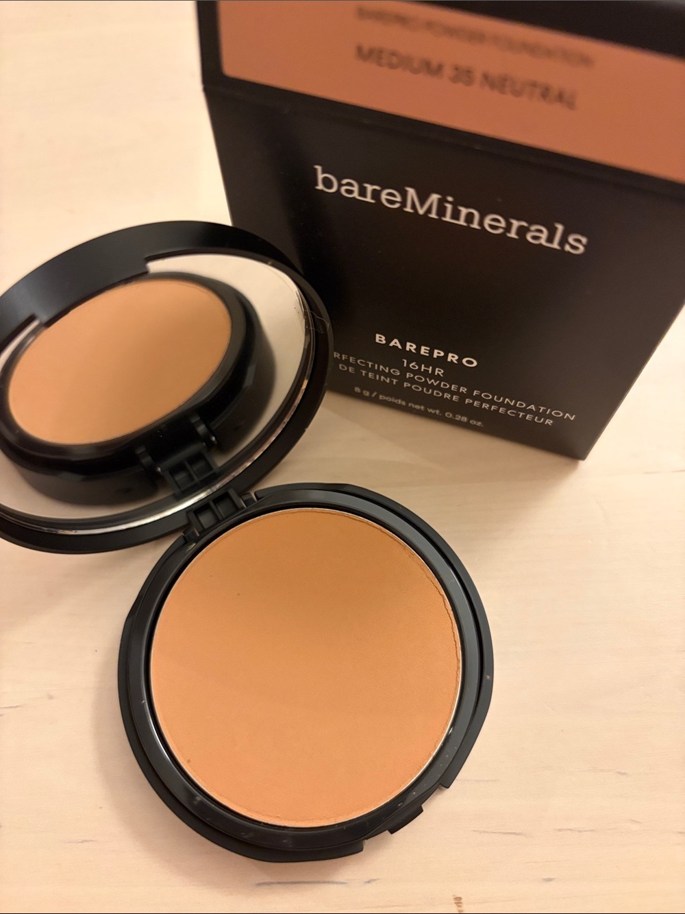 BareMinerals Barepro Skin-Perfecting Foundation-Medium 35 Neutral + sponge BNIB